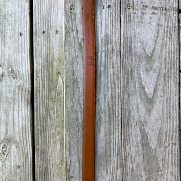 Jos A Bank Leather Belt Brown Marble Dress Business Suit 38 Brass Tone Buckle - Picture 9 of 16